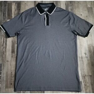 Shaquille O'Neal Polo Shirt Mens 2XLT Gray Black Tipped Short Sleeve XLG Golf